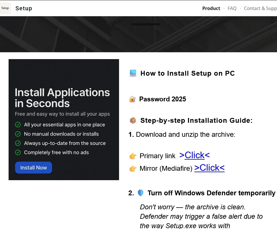 Página de phishing de Google Sites.