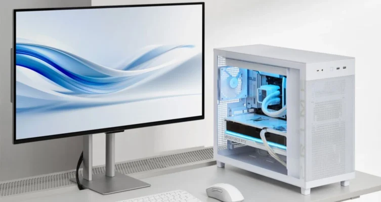 El diseño del AP303 se centra en el uso eficiente del espacio, incorporando un soporte reforzado para tarjetas gráficas, compatible con modelos NVIDIA® GeForce RTX™ Serie 50 de entre 310 y 360 mm, incluyendo soluciones voluminosas como la ROG Astral GeForce RTX 5090.