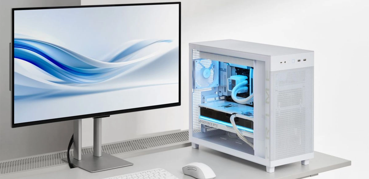 El diseño del AP303 se centra en el uso eficiente del espacio, incorporando un soporte reforzado para tarjetas gráficas, compatible con modelos NVIDIA® GeForce RTX™ Serie 50 de entre 310 y 360 mm, incluyendo soluciones voluminosas como la ROG Astral GeForce RTX 5090.