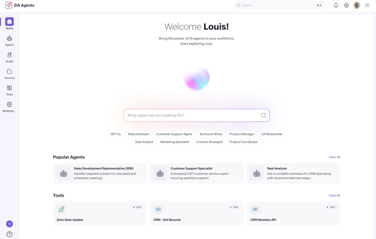 Zoho One: nueva interfaz, IA integrada y mayor conexión de apps El asistente Zia agrega y contextualiza información de diversas aplicaciones para ofrecer respuestas accionables en tiempo real y mejorar la toma de decisiones.
