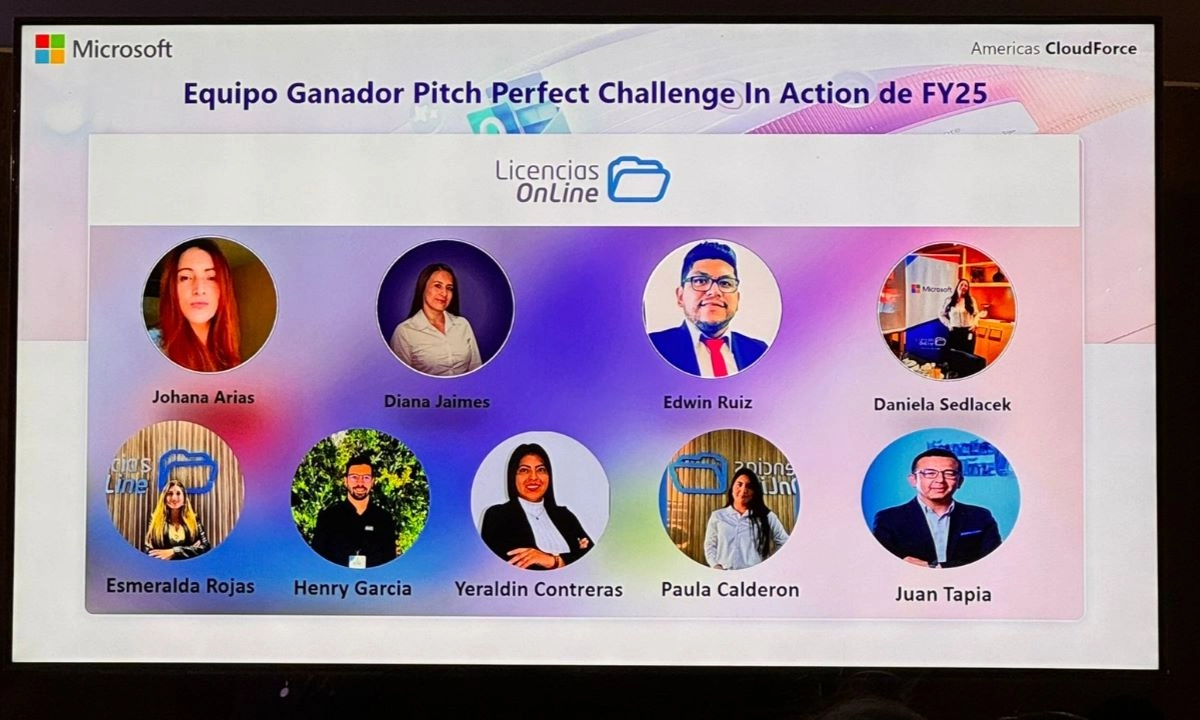 El equipo de Licencias OnLine es reconocido por Microsoft con el premio Pitch Perfect Challenge in Action FY25, destacándose como uno de los grupos más sobresalientes de la región.