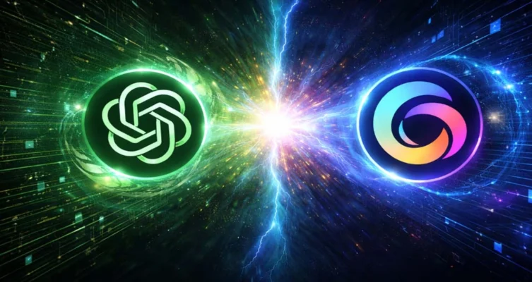 Dos modelos líderes de inteligencia artificial generativa: ChatGPT, de OpenAI, y Gemini, de Google, en una competencia marcada por la innovación, la escala y la integración en el ecosistema digital.