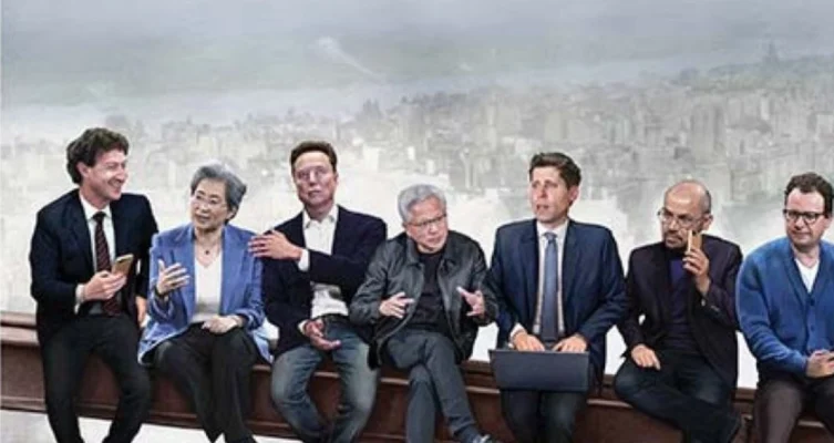 Los líderes que impulsan la revolución de la inteligencia artificial, reunidos en la histórica portada de Time como Personalidad del Año 2025.