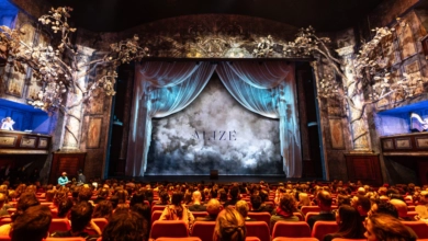 Epson ilumina el universo mágico de ALIZÉ con proyecciones que fusionan arte, movimiento y narrativa. Créditos: Anne-Marie Forker.