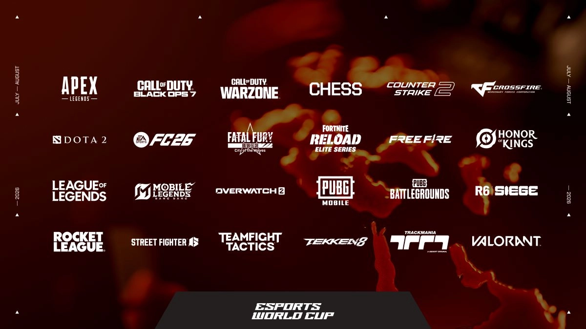 Esports World Cup. Todos los juegos de la EWC 2026 se reúnen en un solo evento: desde Fortnite y League of Legends hasta Counter-Strike 2, Trackmania y VALORANT, la competencia multijuego más grande del mundo.