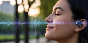 Los auriculares con tecnología OpenSound permiten escuchar música sin bloquear el canal auditivo, manteniendo la percepción del entorno y mejorando la comodidad en usos prolongados.