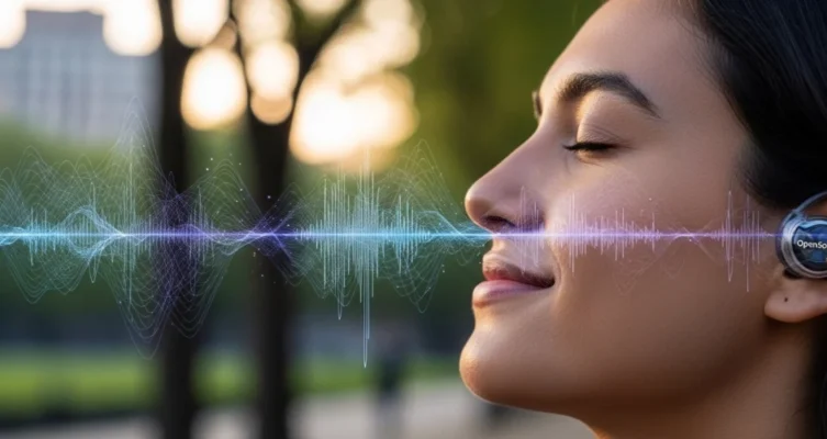 Los auriculares con tecnología OpenSound permiten escuchar música sin bloquear el canal auditivo, manteniendo la percepción del entorno y mejorando la comodidad en usos prolongados.