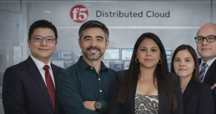 Wilson Sigcha, Hernán Mella, Jannet Taboada, Diana Palomino y Jesús Ugalde  equipo regional Licencias OnLine de F5.