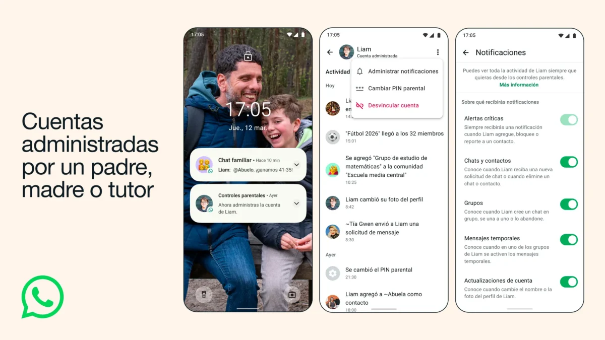 La nueva función permitirá a madres, padres o tutores controlar quién puede contactar al menor y aprobar su participación en grupos.