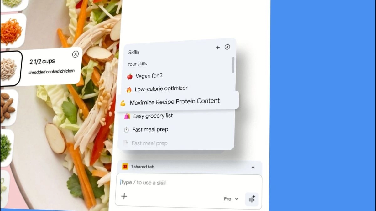La nueva función “Skills” de Google Chrome permite guardar prompts y reutilizarlos sin necesidad de volver a escribirlos en cada interacción.