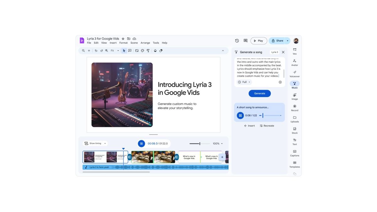 Google Vids. La plataforma habilita la producción masiva de contenido para campañas, capacitación y comunicación interna.