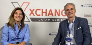 María Cecilia Santa María, Manager EUS & VARs de HP Argentina y Eduardo Echandi, CEO de Fusion Cubica.