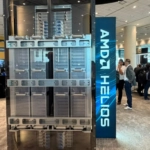La plataforma AMD Helios integra GPUs Instinct, procesadores EPYC y redes Pensando para soportar cargas de trabajo de inteligencia artificial de alta densidad.