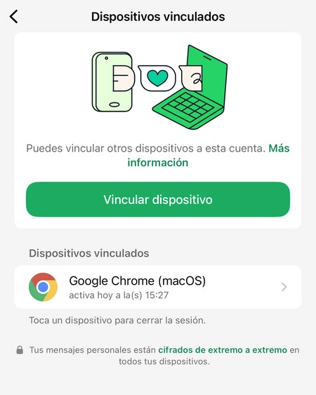 La sección "Dispositivos vinculados" permite revisar qué computadoras, navegadores o teléfonos tienen acceso a la cuenta. La presencia de un equipo desconocido es una señal de alerta.