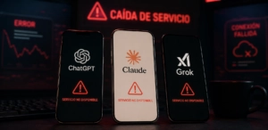 ChatGPT, Claude y Grok registraron interrupciones y errores el 3 de septiembre, afectando a miles de usuarios en distintas partes del mundo.