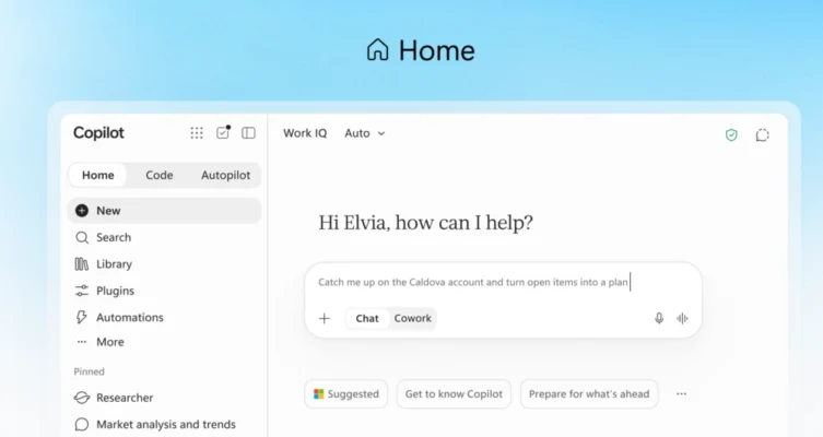 Microsoft busca que Copilot evolucione desde un asistente conversacional hacia una plataforma capaz de crear, automatizar y ejecutar tareas dentro del entorno laboral.