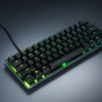 El Huntsman V3 Pro Mini 8KHz incorpora switches ópticos analógicos Razer Gen-2 con Rapid Trigger, accionamiento ajustable de 0,1 a 4,0 mm y una vida útil de hasta 100 millones de pulsaciones.
