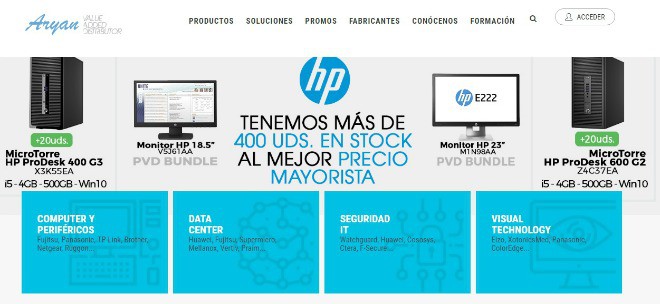 Aryan lanza su nueva web corporativa y presenta a HP como su nuevo fichaje