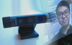 Una cámara web con reconocimiento facial, de gesto y escaneo 3D